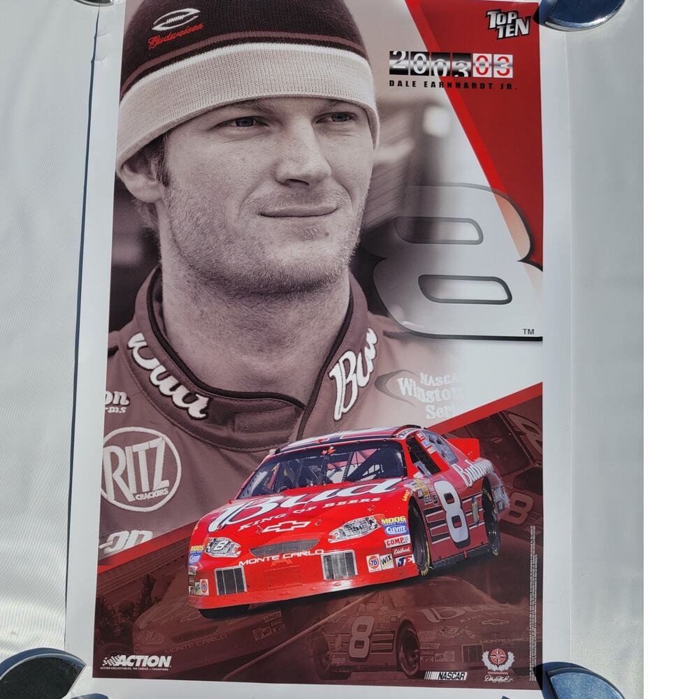 Dale Earnhardt Jr. TOP TEN 2003 #8 Budweiser Monte Carlo NASCAR Racing Poster